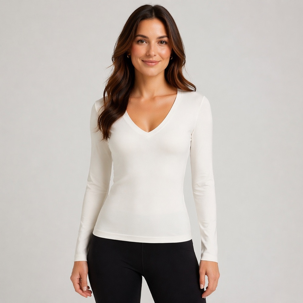 NWT SPANX Fit To You Long Sleeve V-Neck Top